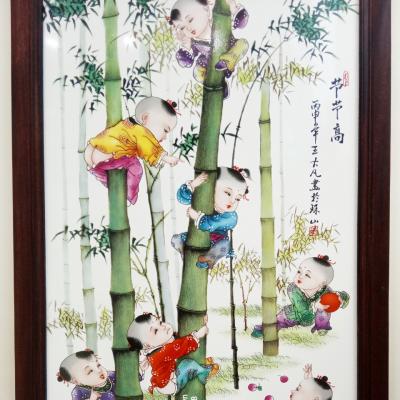 TRANH SỨ KHUNG GỖ HỌA TIẾT - TIẾT TIẾT CAO